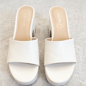 Nine West Women's White Slide Sandals